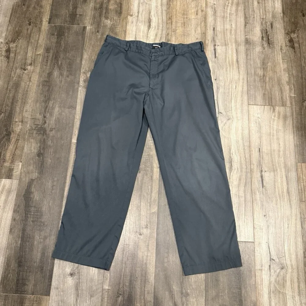 Nike Dri-FIT Golf Pants Mens 38*x30 Gray Flat Front Stretch Athletic Performance